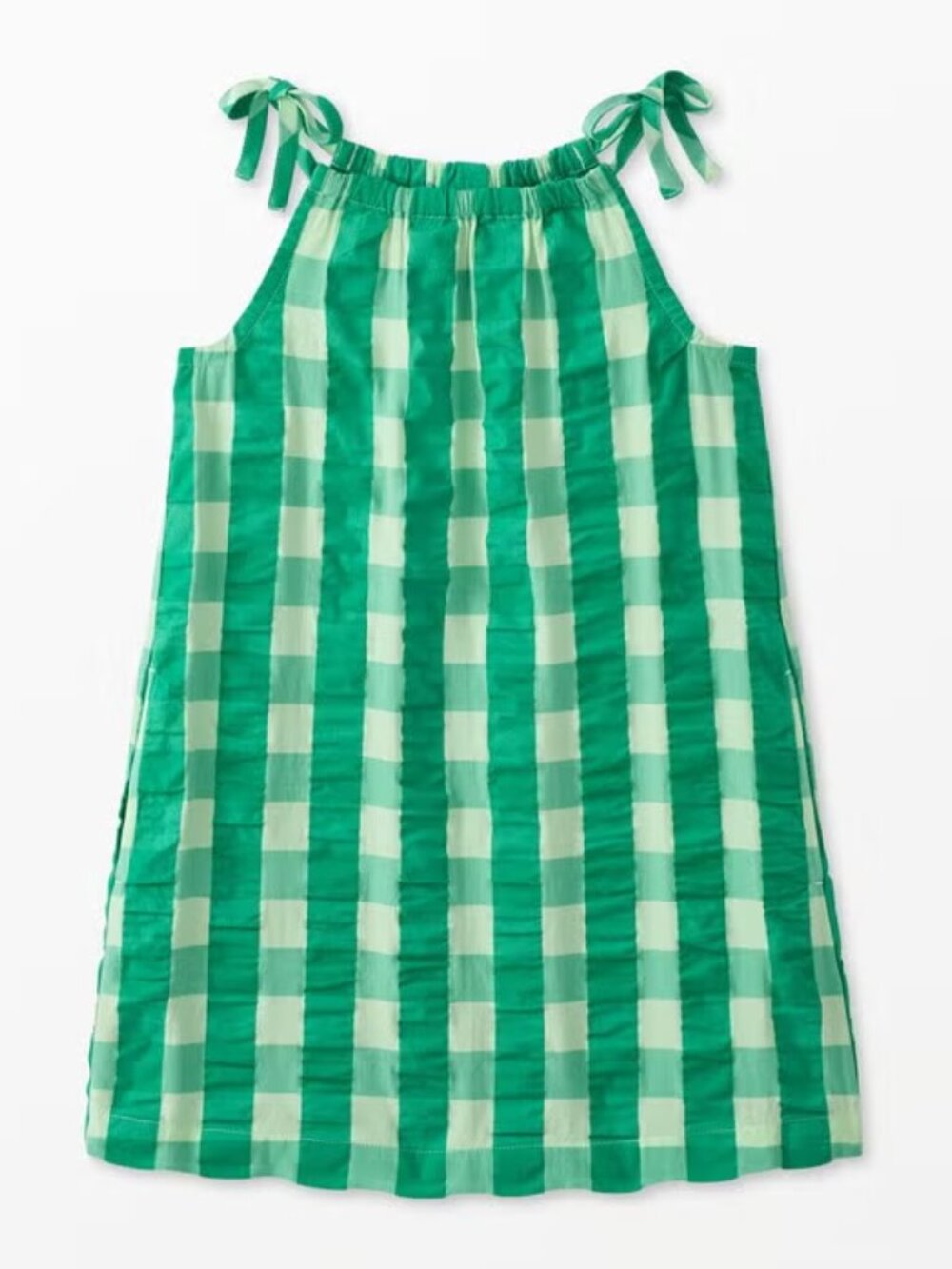 Hanna Andersson Gingham Seersucker Pillowcase Dress Watermelon Gingham Size 12